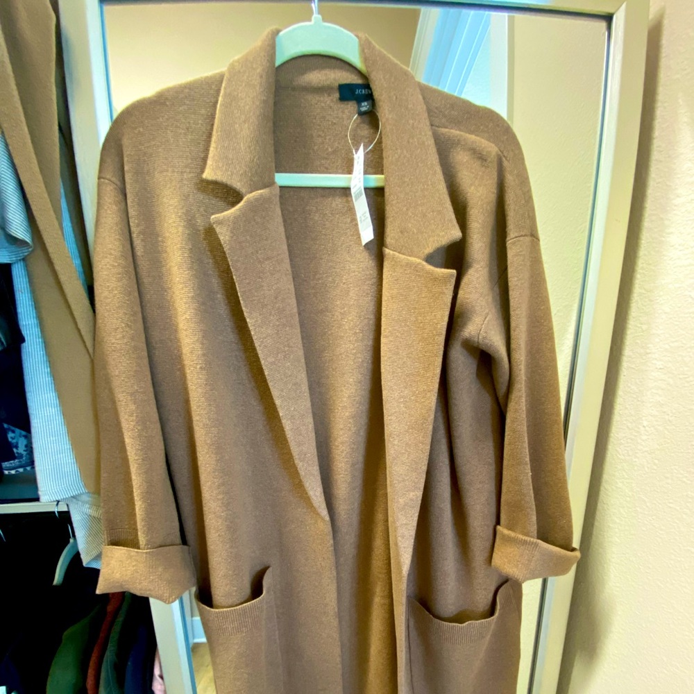 J.CREW Ella open-front long sweater blazer